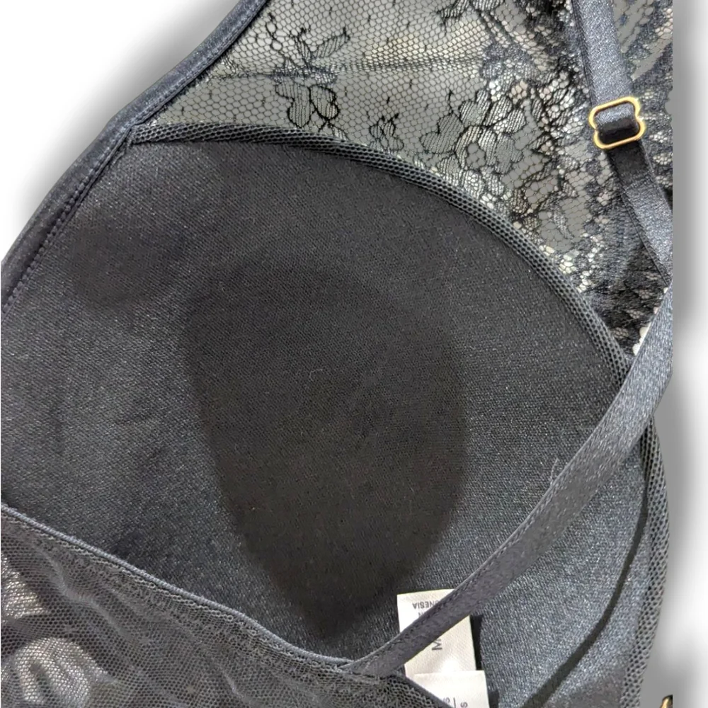 NWT Auden Black Chemise And Thong, lace, Push-up, Strappy, Size Medium - Picture 7 of 16